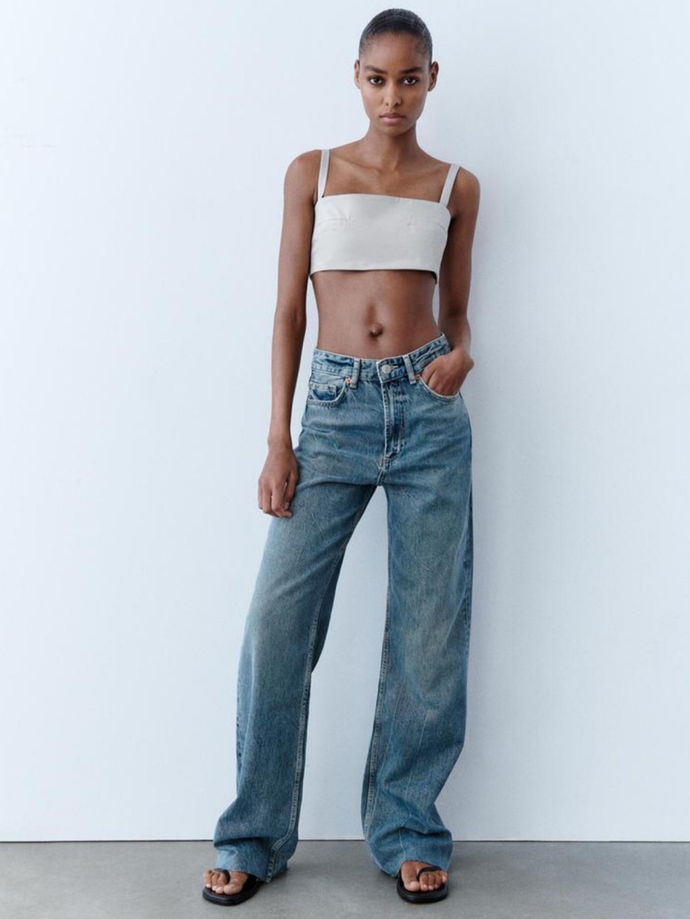Zara TRF high rise Wide-Leg Jeans - Women's